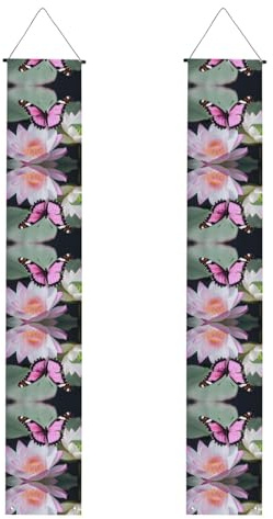Roter Schmetterling 1 Druck Herbst Veranda Banner, Polyester-Banner, für drinnen und draußen, einfach aufzuhängen, wiederverwendbar