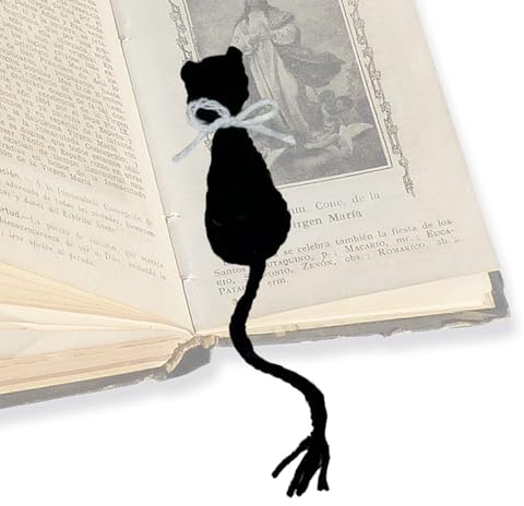 Häkeln Katze Lesezeichen, Handwerk Tier Lesezeichen Lesezubehör Ästhetische Lesezeichen Gestrickt Lesen Seitenmarker für Männer Frauen