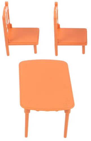 UPKOCH Miniatur-Tisch und Stuhlset für Puppenhäuser und Kunststoffmöbel für Mini-küchen und Esszimmer Puppenhausmöbel Tisch und Stühlen für Puppenhausdekoration