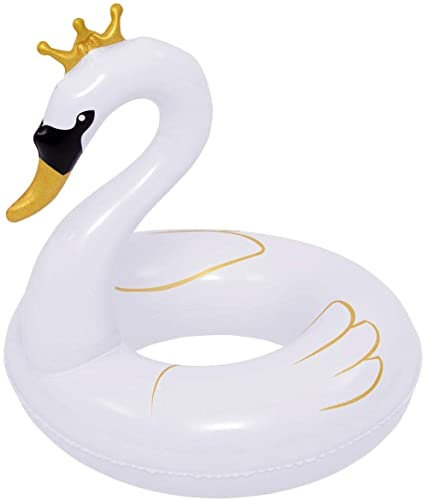 Jilong 37406, Salvagente Gonfiabile Cigno, Bianco e Oro Unisex Adulto