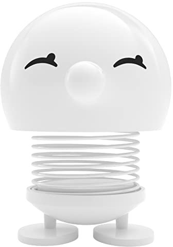 Hoptimist Bimble Wackelfigur & Glücksbringer, Skandinavische Deko Figuren für Wohnzimmer, Schreibtisch, Büro, Bürodeko & Lustige Kleine Geschenke, 7,4 x 8,5 x 9,5 cm, Medium, Weiß