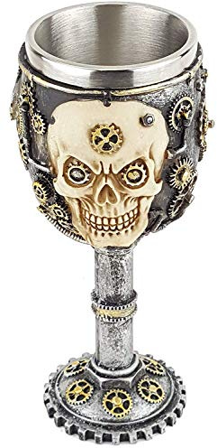 Taisuko Steampunk crâne 3D nouveauté Calice/gobelet en Acier Inoxydable Liner 7 oz