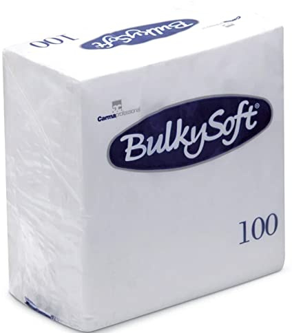 100 PCS BULKY SOFT White Paper Napkins 24CM X 24CM TISSUES Restaurant Catering 2-PLY (1)