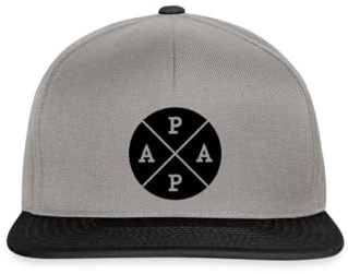 Spreadshirt Snapback Cap Papa Retro| Stylische Vater Kappe Im Vintage Look | Geschenk zum Vatertag & Geburtstag