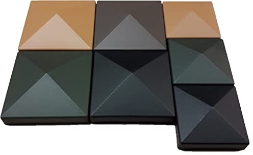 Cyclaire Fence Post Cap, Pack of 6 Neat Toppers for Fence Posts That Help Stop Water Soaking into The Wood and prolong The Life of Your Fence (4 Fence Post, Black)