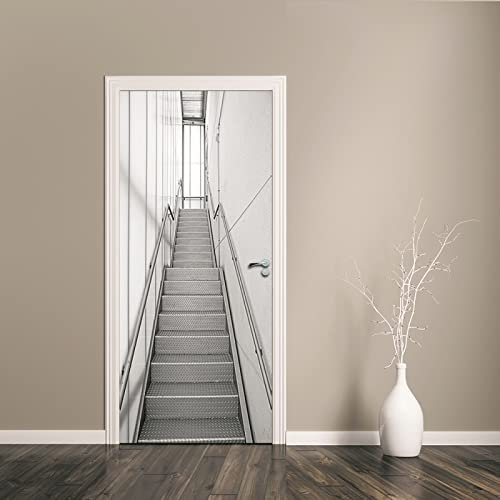 Türtapete Selbstklebend 80X200 Treppe Türtapete Selbstklebend Türposter,Fototapete Selbstklebend 3D Pvc Türaufkleber Diy Türbild,Türfolie Poster Tapete