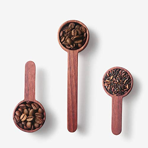 cuillère à mélanger en noyer noir pour café,Cuillère doseuse multifonction en bois, lait en poudre, thé, bouillie, avoine, farine d'avoine, épices(Short Handle), mesurer mélanger cuillère doseur