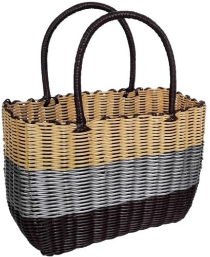 TOPBATHY Aufbewahrungskorb Dusche Tragbarer Organisationskorb Mit Fächern Großer Einkaufskorb Aus Weide Toilettenartikel Wäschegeflecht Baby-Tragekorb Duschkorb Badeutensilien