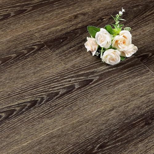 FunStick 90CM×15CM 15 Pezzi Rivestimento Adesivo per Pavimento Balcone Marrone Impermeabile Pavimenti di PVC Autoadesivi per Pavimento Decorazioni per Soggiorno Camera da Letto Camper Effetto Legno