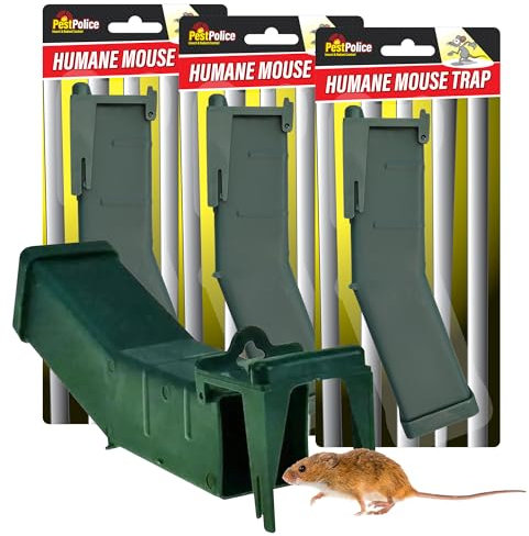 SOL 3pk Humane Mouse Traps, Effective Mousetraps for Indoors and Outdoors UK, Safely Captures Mice Without Harm, No-Touch Release Live Catcher, Safe for Kids and Pets, Best Solution for Pest Control