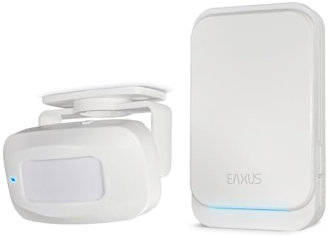 Eaxus® Durchgangsmelder IC-You - Kabellose Funkklingel und Ladenglocke Ladenklingel mit Bewegungsmelder, Weiß