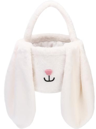 Sea Team - Cestino per uova di Pasqua, per la caccia, per le uova di Pasqua, per collezionisti, piccola borsa della spesa con orecchie di coniglio per bambini, decorazione per i giorni di Pasqua,