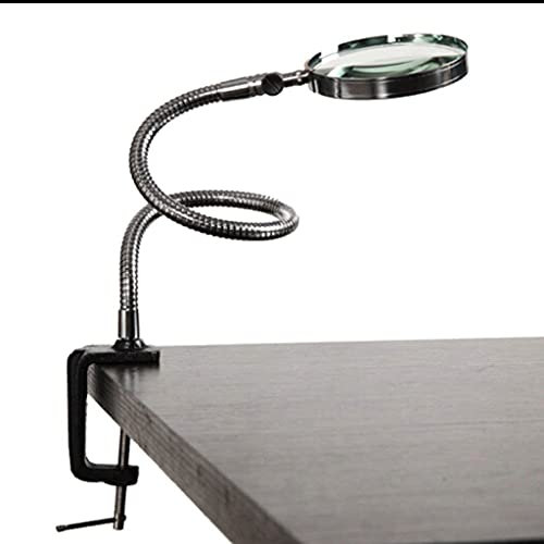 Desktop-Clip-Lupe, verwenden Sie eine leichte hochauflösende Lupe zum Lesen von Büchern, Zeitungen, Karten, Münzen, Schmuck, Hobbys und Kunsthandwerk, Metallschlauch-Lupe