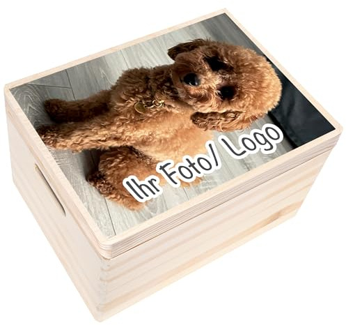 Creative Deco Personalisierte Geschenke Fotogeschenke Holzkiste | Dein Foto | Eigenes Bild Individuelles Geschenk JGA | Geschenkkiste Geschenkbox | Für Frauen, Männer und Paar | 40 x 30 x 24 cm