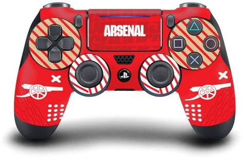 Head Case Designs Officially Licensed Arsenal FC Red and Gold Logos Vinyl Sticker Gaming Skin Decal Cover Compatible With Sony PlayStation 4 PS4 DualShock 4 Controller