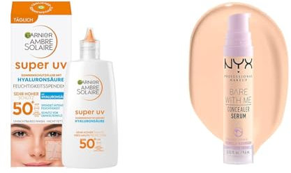Garnier & NYX Make-Up Glow Set: Skin Acitve Vitamin C Serum (30ml) + Bare With Me Concealer (9.6ml) | Für einen Makellosen Teint & Feuchtigkeitsspendende Pflege