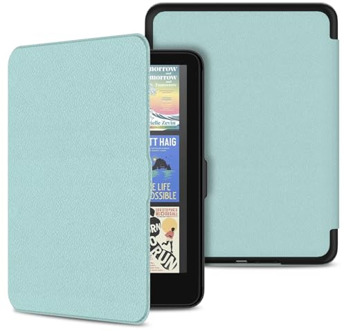 DICEKOO Case for 7 Kindle Colorsoft Signature Edition 1st Gen & Kindle Paperwhite Kids & Signature Edition 12th Gen 2024 Release,PU Leather Cover with Auto Sleep Wake, Not for Remarkable -Agave Green