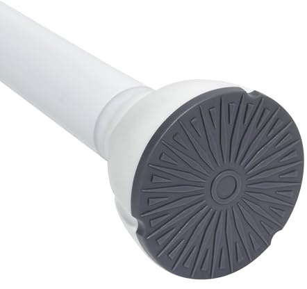 Tringle à Rideau en Acier Inoxydable 85-183CM, Tringle de Douche Sans Perçage, Tringle à Vêtements Réglable, Barre de Rangement Sans Perçage pour Salle de Bain, Chambre, Fenêtre, Placard, Cuisine