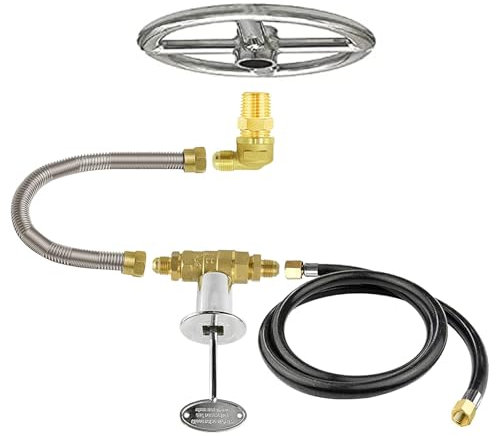 Strumenti compatibili con Kit di installazione gruppo bruciatore per tubo flessibile regolatore fai-da-te da 6 pollici per braciere a gas naturale 88.000 BTU max