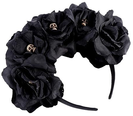 FRCOLOR Couronne De Squelettique Halloween Accessoire De Cheveux Décoratif Pour Fête Design Noir