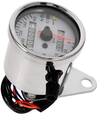 Generico Strumento motociclistico Motociclo equipaggiamento motociclistico tachimetro Orologio da Forniture Accessori per Uomo contachilometri Ferro da Stiro Silver