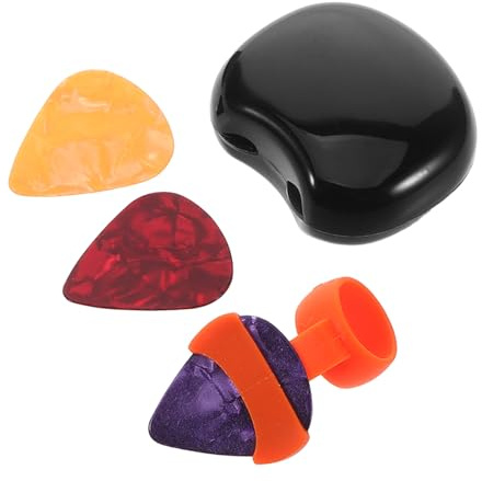 HEMOTON Silikon-Finger-Daumen-Schutz Für Gitarre Ergonomischer Gitarrenplektrum-Griff Rutschfester Fingerplektrum-Halter Für Bass Ukulele