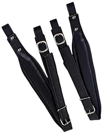 TOYANDONA Akkordeon Schultergurt für Bass Akkordeon Verstellbar aus Leder und Metall Schwarz Bequem für Üben und Auftritt