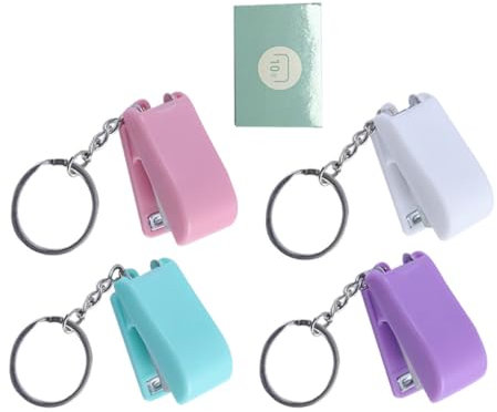 Happyyami Mini Stapler Keychain Portable Stapler Quick Release Keyring for Book Stapling Office Essentials Cute Keychain