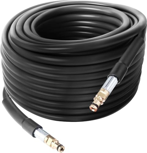 15M Replacement Pressure Washer Hose Compatible with Kärcher K Series Pressure Washers K2 K3 K4 K5 K6 K7, Click Type Plug Quick Connector, Garden Extension Hose Spare Parts Accessories