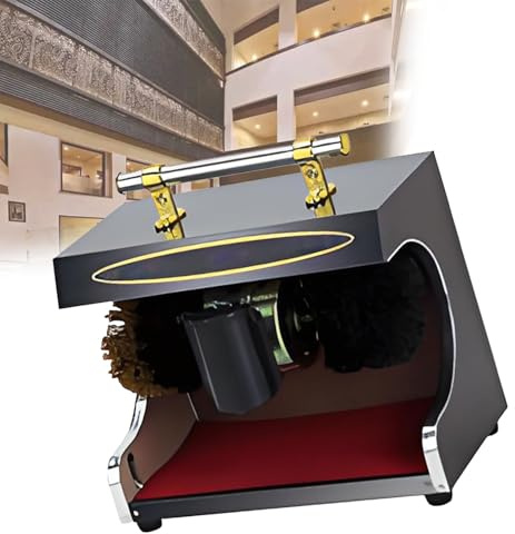 OzcNykt Cireuse à Chaussures éLectrique, Polisseuse Automatique à Induction, avec Brosse Dure, pour HôTel Familial Et Banque ElegantBlackGold