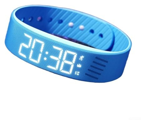 Reloj de fitness multifunción impermeable, carga USB, pulsera inteligente, podómetro, rastreador de actividades, monitor de sueño para adultos y niños (azul)