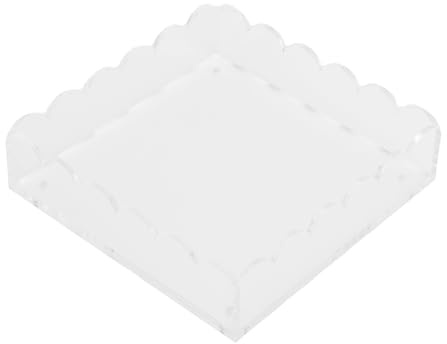 Fabater Dekorativ Bågad Akrylbricka med Utdragbar Insats, Genomskinlig Förvaringsanordning för Fotokonstverk, Elegant Serveringsbricka för Skrivbord, Badrum eller Vardagsrumsskärm