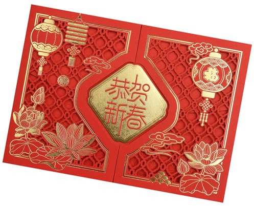KAHDGSS Tarjeta De Año Nuevo Chino En Relieve con sobre De Caballo Tarjeta De Felicitación para Eventos Culturales Y Celebraciones De Festivales Nuevas Tarjetas De Felicitación Chinas