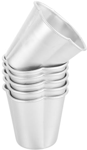 FUNNETOYU 6 Mini Stampi da Forno in Lega di Alluminio per Budini e Crostatine Mini Pirottini Riutilizzabili Resistenti ad Alte Temperature per Dolci Familiari e Occasioni Festive