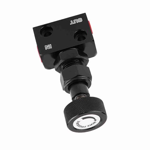 Keenso Brake Shut Off Valve, Brake Proportioning Valve Universal Motorsport Shut Off Pressure Regulator Adjustable Bias (Black)