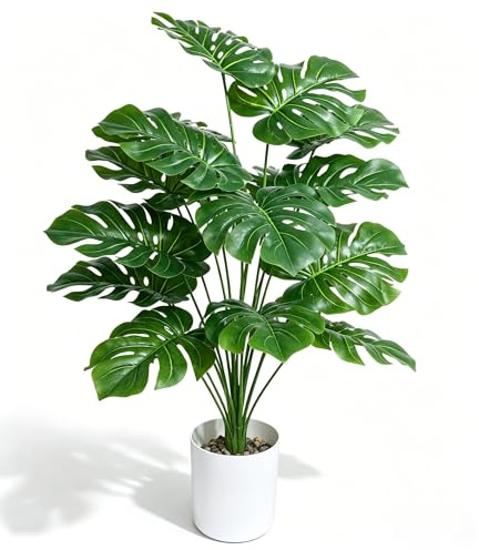 Fake Plants Artificial Plants Tall 71cm Adjustable Faux Monstera Plants Outdoor Indoor for Home Bedroom Bathroom Living Room Decor