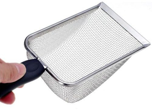 Metal Cat Litter Scoop, Cat Poop Scooper - Metall Pooper Scooper med långt handtag | Litter böjd design non-stick metall skräp skopa för bajs sållning