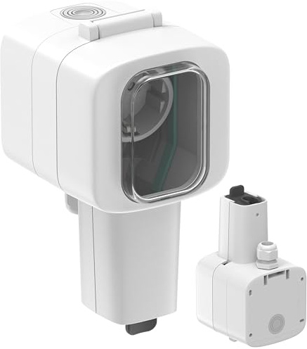 Electraline 300194 Wasserdichte Oblò Wandsteckdose für den Außenbereich, verstärkte Schuko für EV, Ladeanschluss für Elektrofahrzeuge, Mehrfachsteckdose outdoor IP56, Weiß