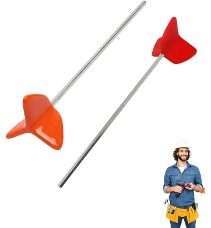Silicone Drill Mixer Paddle 1/4 Hex Shank Universal Mixing Paddles Fit for All Standard Drills Easy-Clean Professional Use Drill Mixer Attachment Whisk Tool for Paint Epoxy Plaster Grout (2pcs)