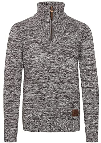 !Solid filostrate män stickad pullover troyer grovstrick pullover med stående krage och dragkedja