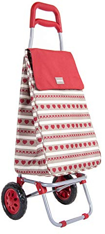 Sabichi Bistro 40L 2 Wheel Shopping Trolley Insulated Red/Brown