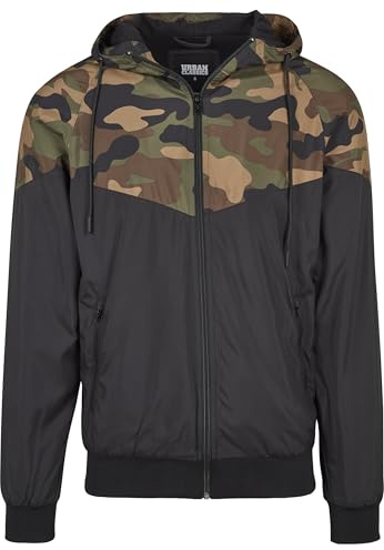 Urban Classics Pattern Arrow Windrunner Jacket, Noir/Camouflage en Bois, M Vestes Homme