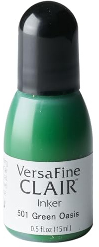 Tsukineko RF-000-501 VrsFn Clair Inker GreenOasis Refill Nachfülltinte-15 ml-Grün, Green Oasis-Zubehör Reinker für VersaFine Stempelkissen, 15ml