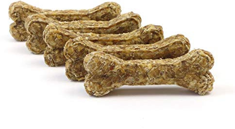 DOGBOSS 100% Natur Kauknochen Hundeknochen speziell für Welpen ab der 16. Lebenswoche & Seniorhunde, Rinderhaut mit Ente & Apfel, 5 Stück 12 cm
