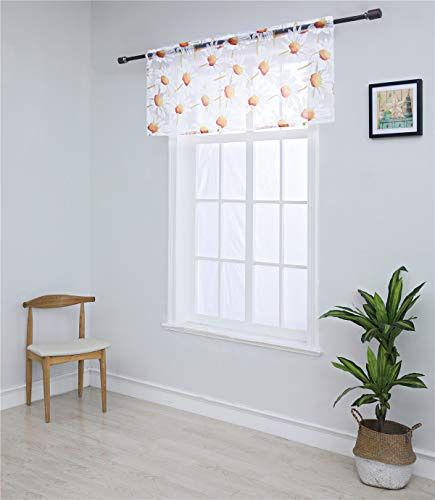 Dreamskull Gardine Gardinen Kurzstores Scheibengardine Schiebegardine Bistrogardine Blumen Transparent Klein Kurz Küche Wohnzimmer Kinderzimmer Landhaus Kleiner Prinz 36cm Hoch Länge 150cm (Orange)