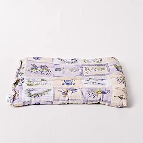 Decolores | Cojín Térmico de Semillas | 25 x 30 cm Lumbar | Aroma a Lavanda | Efecto Calor y Frío | Apto para Microondas y Congelador | Bienestar y Relax | Estampado de Lavandas