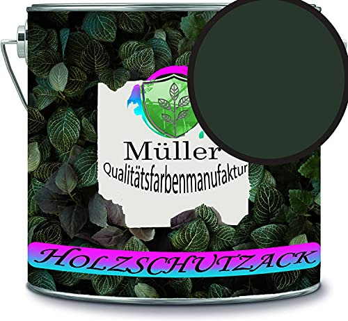 Holzschutzlack Holzlack Holzlasur wetterbeständiger Langzeitschutz Wetterschutzfarbe Holzschutzfarbe RAL 6009 Tannengrün // Müller Qualitätsfarbenmanufaktur