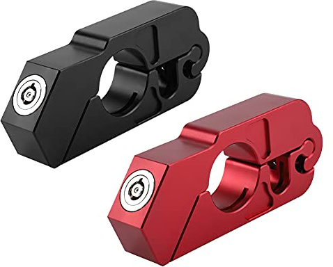 Universal CNC Aluminiumlegierung Motorrad Lenker Bremshebel Schloss Fahrzeugsicherheit für Vorne und Hinten Bremshebelschloss Grip Lock Motorrad (27-38mm)(Schwarz)
