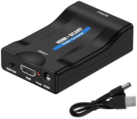 Convertitore Converter Hdmi to Scart Adattatore di Formato Pal/Ntsc Video 1080P HDMI Uscita Scart per SKY HD Blu-Ray HDTV PC