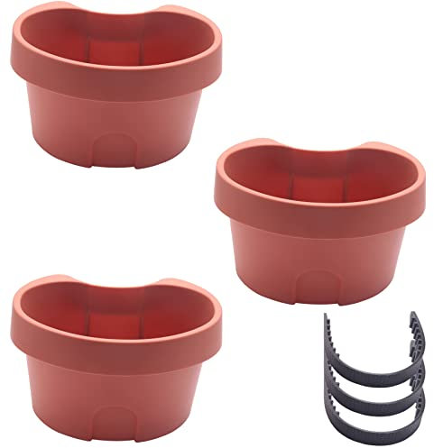 Uinfhyknd Lot de 3 pots de fleurs uniques pour gouttière de jardin